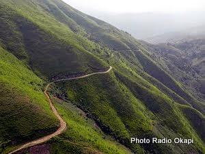 Une route serpentant le flanc verdoyant d’une colline à Uvira, Sud-Kivu, RD Congo, 5 janvier 2015. Photo Monusco/Force