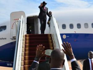 Kiir leaves Juba for Afro-Russian summit