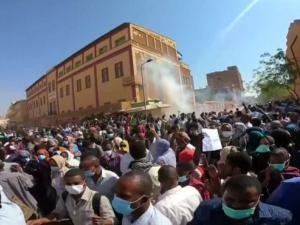 Protesters, such as these in Khartoum on 25 December, are angry over bread and fuel price rises