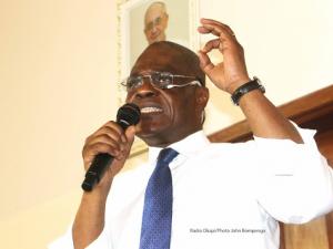 Martin Fayulu candidat à l’élection présidentielle 2018 en RDC, lors de la présentation de son programme le 13/09/2018 à Kinshasa. Radio Okapi/Ph. John Bompengo. Photo d'archive.